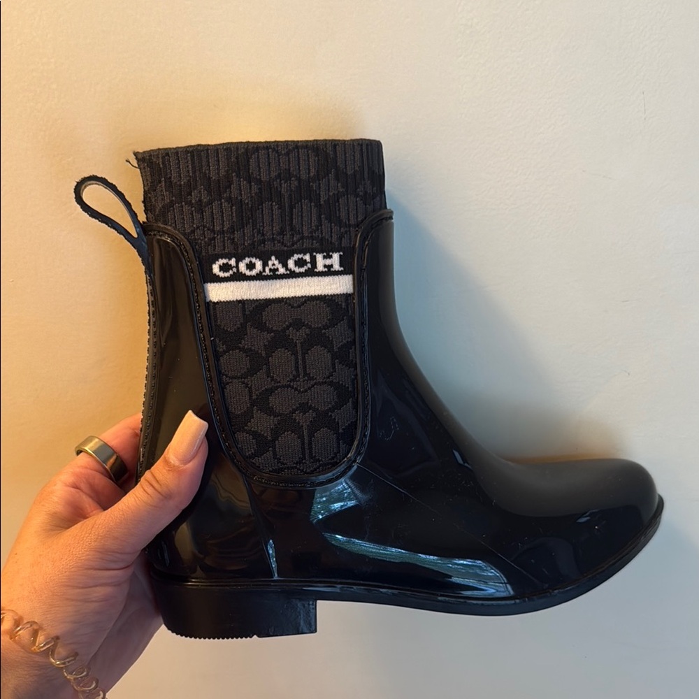 Coach Black Rain Boots